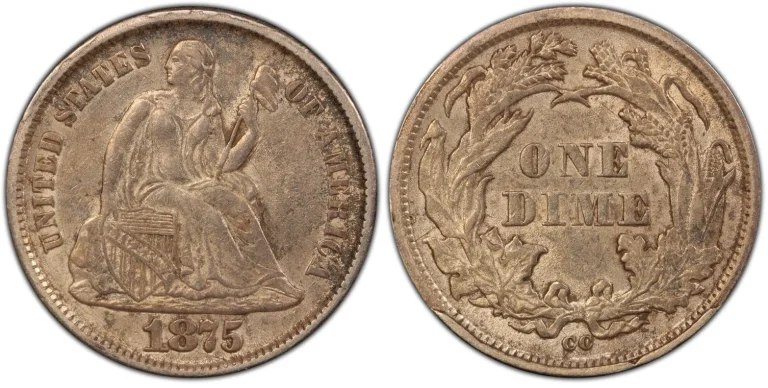1875-CC Dime Mintmark Below, F-103a (Regular Strike): Accurate Value Estimator with eBay and Third-Party Auction Insights